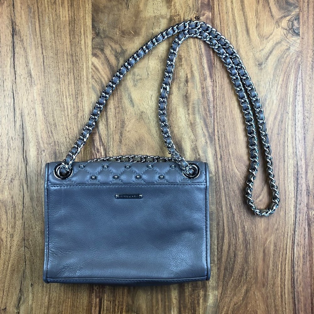 Rebecca Minkoff “Affair” Quilted Studded Grey Bag - Picture 4 of 12